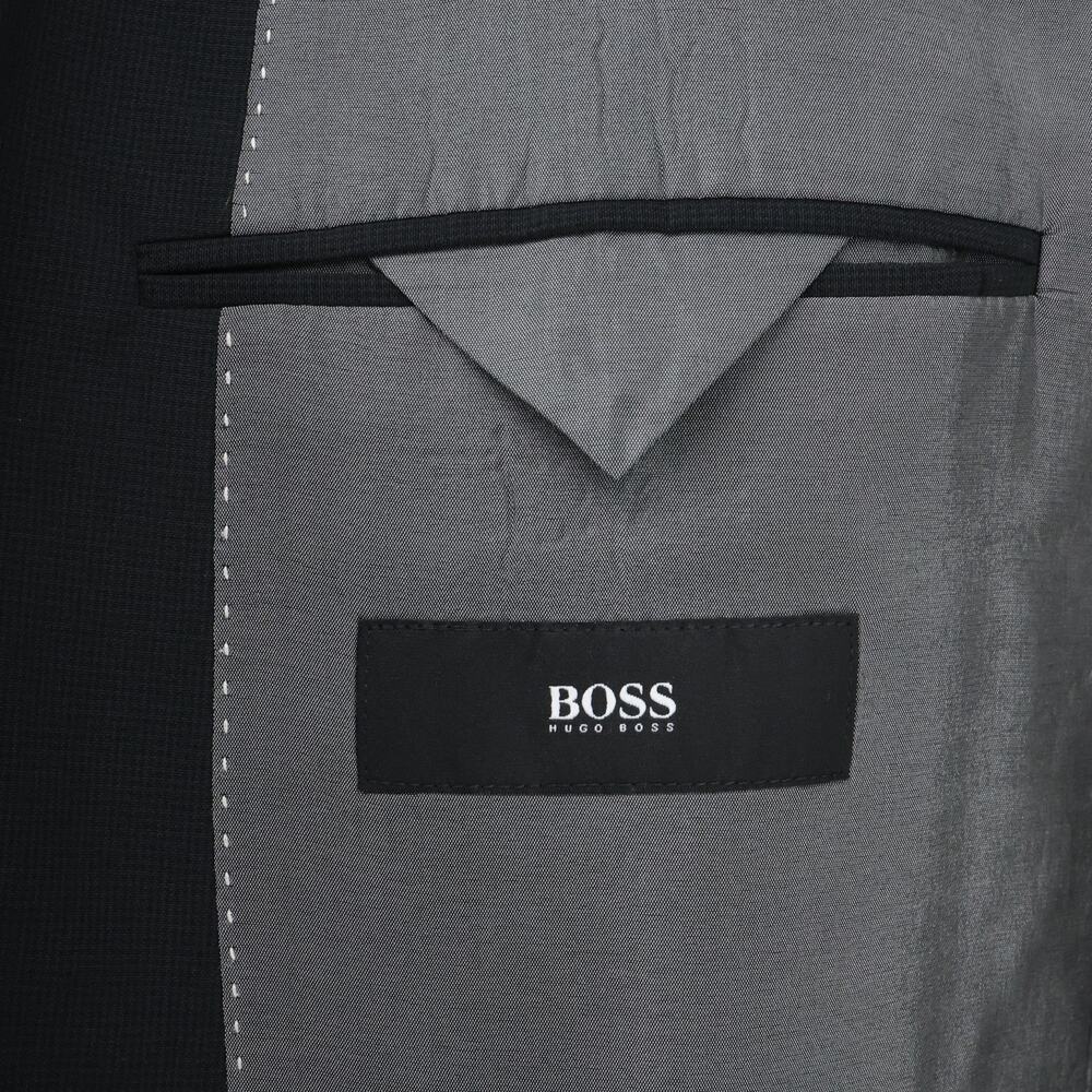 Hugo Boss Sport Coat Mens 42L Black Gray Wool Micro Plaid Jacket Preppy Career - Picture 3 of 16
